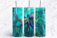 Octopus Tumbler Sublimation Design, ocean tumbler wrap Product Image 4