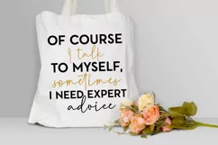 Of Course I Talk To SVG, Tote Bag SVG Design Product Image 2