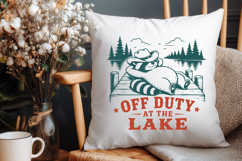 Off Duty At The Lake SVG, Lake Life Raccoon PNG, Funny Print Product Image 2