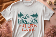 Off Duty At The Lake SVG, Lake Life Raccoon PNG, Funny Print Product Image 3