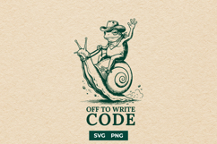 Funny Coding Frog SVG Snail Racing Tech Design Product Image 1