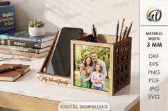 3D Office Organizer Laser Cut. Desk Organizer SVG Product Image 1
