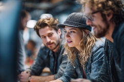 Diverse young business team collaborating on a project, look Product Image 1