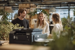 Diverse office team collaborating happily, modern workspace, Product Image 1