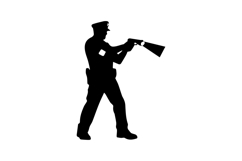 Officer with Flashlight and Gun Silhouette Illustration Desi Product Image 1