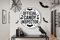 Official Candy Inspector SVG File | Halloween Round Sign SVG Product Image 1