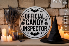 Official Candy Inspector SVG File | Halloween Round Sign SVG Product Image 3