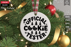 Official Cookie Tester SVG | Christmas Round Sign SVG | Xmas Product Image 3