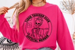 Tired Teacher Club SVG PNG - Skeleton Teacher Sarcastic Product Image 3