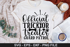 Dog Bandana SVG Design - Official trick or treater guard pat Product Image 5