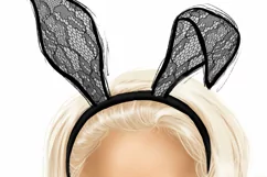 Blonde Girl With Bunny | PNG Sublimation Product Image 3