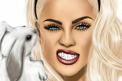 Blonde Girl With Bunny | PNG Sublimation Product Image 6