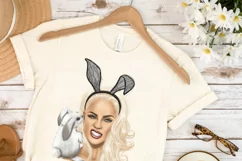 Blonde Girl With Bunny | PNG Sublimation Product Image 4