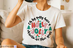 Holly Jolly Christmas SVG PNG Retro Christmas Shirt Design Product Image 2