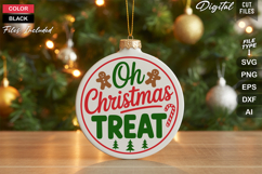 Oh Christmas Treat SVG | Christmas Round Sign SVG | Xmas SVG Product Image 1