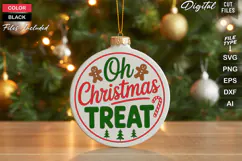 Oh Christmas Treat SVG | Christmas Round Sign SVG | Xmas SVG Product Image 1
