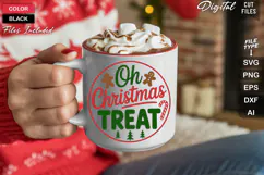 Oh Christmas Treat SVG | Christmas Round Sign SVG | Xmas SVG Product Image 5