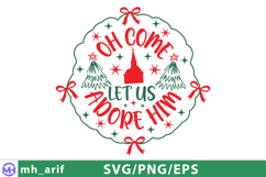 Oh Come Let Us Adore Him SVG Christian Christmas Product Image 3