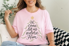 Oh Come Let Us Adore Him, Christmas Tree Clipart, Holiday Product Image 3