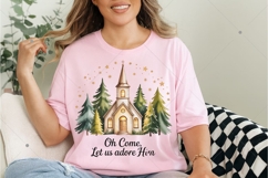 Oh Come Let Us Adore Him PNG, Jesus Christmas PNG, Coquette Product Image 2