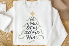 Oh Come Let Us Adore Him, Christmas Tree Clipart, Holiday Product Image 6
