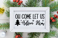 Oh Come Let Us Adore Him Sign SVG, Farmhouse Christmas Sign Product Image 2