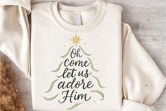 Oh Come Let Us Adore Him, Christmas Tree Clipart, Holiday Product Image 7