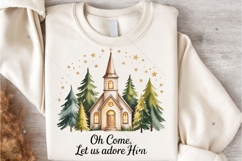 Oh Come Let Us Adore Him PNG, Jesus Christmas PNG, Coquette Product Image 4
