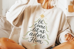 Oh Come Let Us Adore Him, Christmas Tree Clipart, Holiday Product Image 8