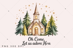 Oh Come Let Us Adore Him PNG, Jesus Christmas PNG, Coquette Product Image 1
