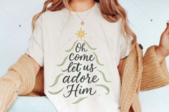 Oh Come Let Us Adore Him, Christmas Tree Clipart, Holiday Product Image 2