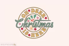 Oh Deer Christmas is Here Christmas SVG t-shirt Design Product Image 1