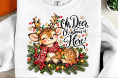 Oh Deer, Christmas Is Here! Cute Christmas Deer Holiday Desi Product Image 2