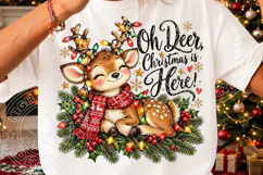 Oh Deer, Christmas Is Here! Cute Christmas Deer Holiday Desi Product Image 3