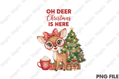 Oh Deer Christmas is Here, Merry Christmas PNG Product Image 1