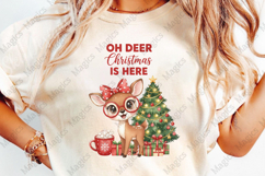 Oh Deer Christmas is Here, Merry Christmas PNG Product Image 4