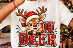 Oh Deer Christmas PNG, Retro Reindeer Product Image 3