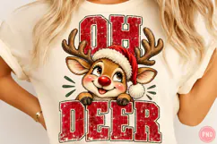 Oh Deer Christmas PNG, Retro Reindeer Product Image 1