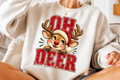 Oh Deer Christmas PNG, Retro Reindeer Product Image 3