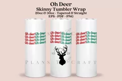 oh deer christmas skinny tumbler sublimation wrap with high resolution 300 DPI and transparant background perfect for 20oz and 30oz skinny tumbler