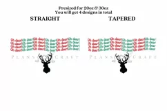 oh deer christmas skinny tumbler sublimation wrap with high resolution 300 DPI and transparant background perfect for 20oz and 30oz skinny tumbler