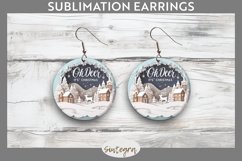 3D Quote Oh Deer, It' s Christmas Round Earrings Sublimation Product Image 1
