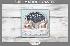 3D Quote Oh Deer, It's Christmas Square Coaster Sublimation Product Image 1