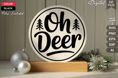 Oh Deer SVG | Christmas Round Sign SVG | Xmas SVG Product Image 3