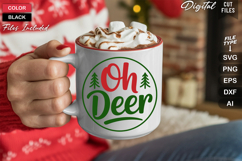 Oh Deer SVG | Christmas Round Sign SVG | Xmas SVG Product Image 5