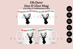 oh deer reindeer coffee mug glass wrap svg 11oz 15oz mug svg presized for 11oz 15oz glass ready to cut and sublimation files