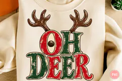Oh Deer Retro Christmas PNG Product Image 1