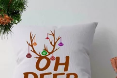 Oh Deer svg Christmas Reindeer Antlers Ornaments Bulbs SVG Product Image 3
