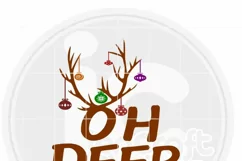 Oh Deer svg Christmas Reindeer Antlers Ornaments Bulbs SVG Product Image 2