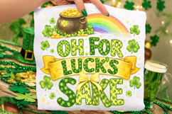 Oh For Luck's Sake PNG, St Patrick's Day PNG, Lucky PNG Product Image 1
